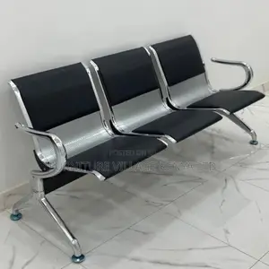 Office Bench:Leather Padded Guest Waiting Bench (3-Link)