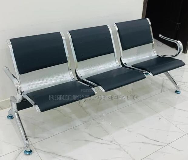 Office Bench:Leather Padded Guest Waiting Bench (3-Link) - thumbnail 4