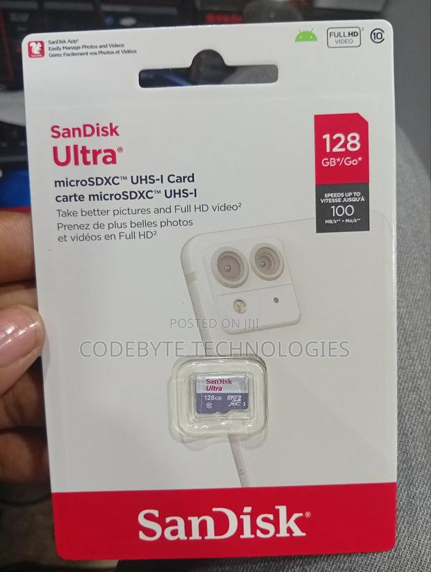Sandisk Ultra SDHCTM Card and SDX Card Upto 100mb/S 128gb - main view