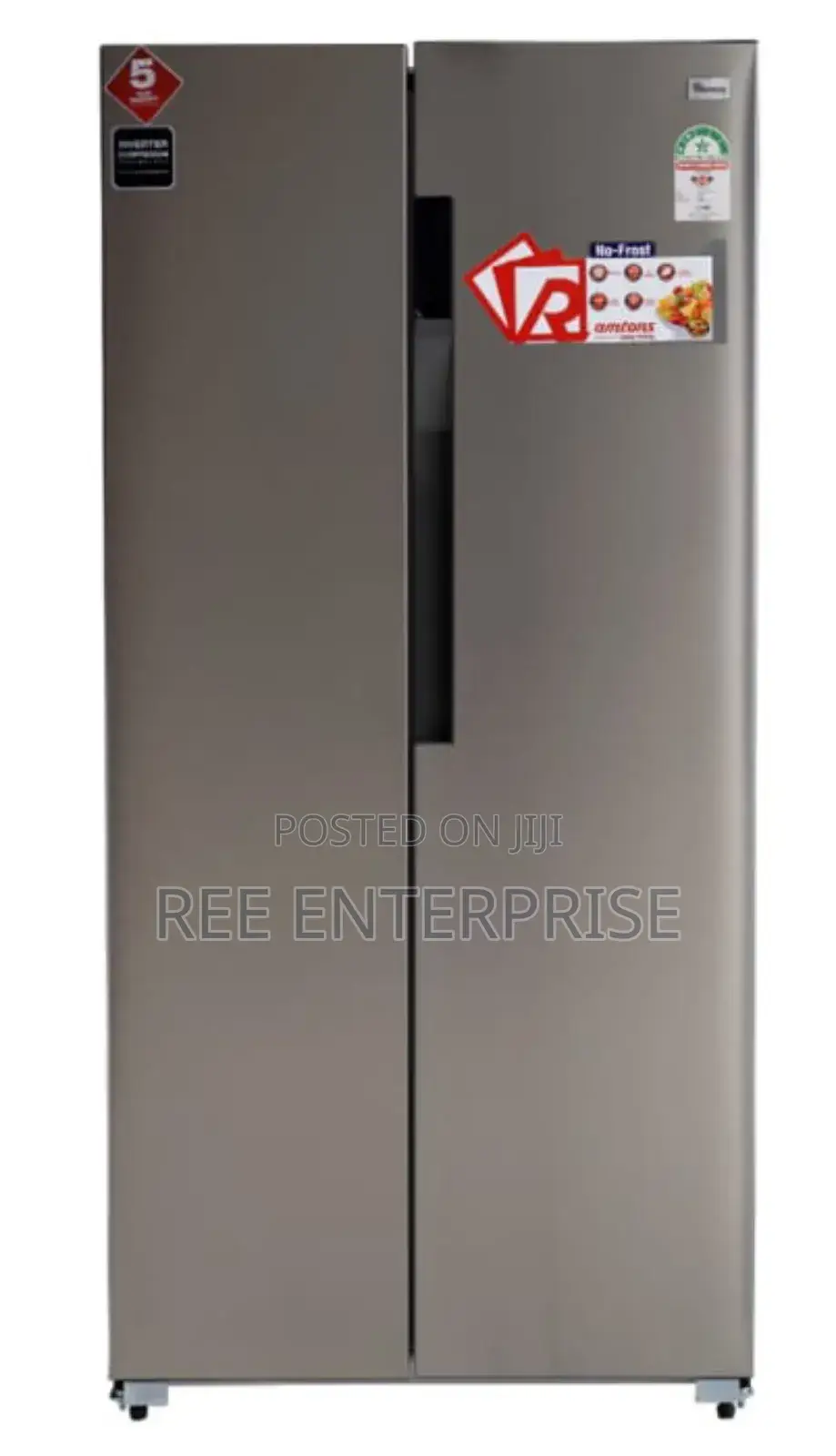 Ramtons Rf/319- 430 Liters Side by Side Led No Frost Fridge