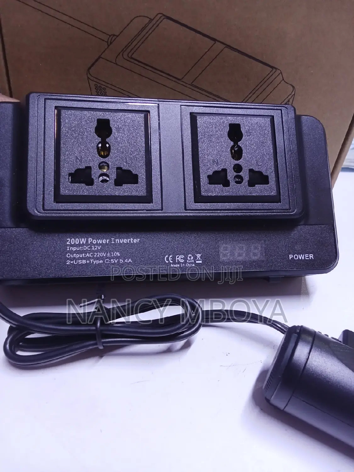 Type C Car Inverter 200w Dc to Ac.2ac
