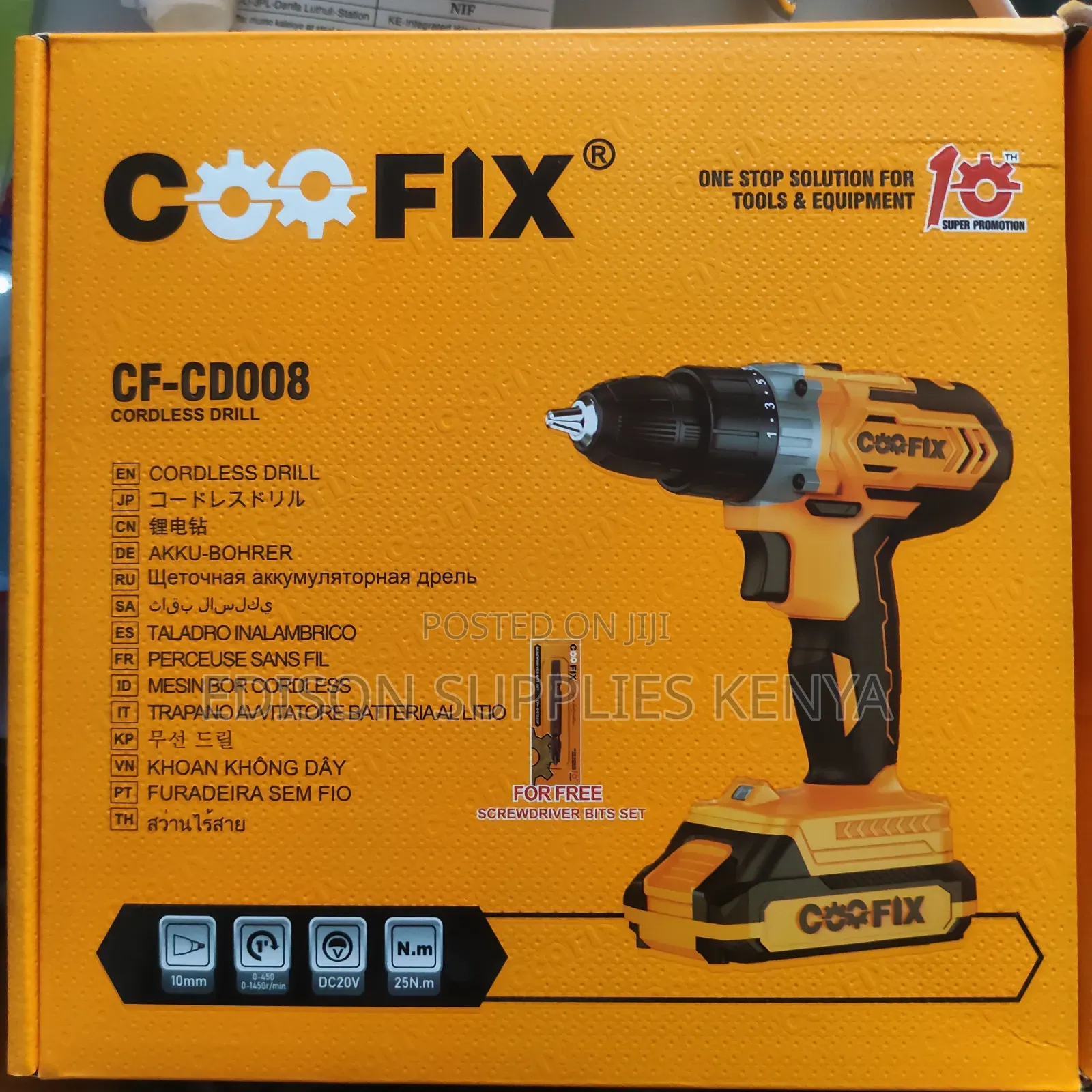 Cordless Drill 20v Coofix Rechargeable Battery Charger