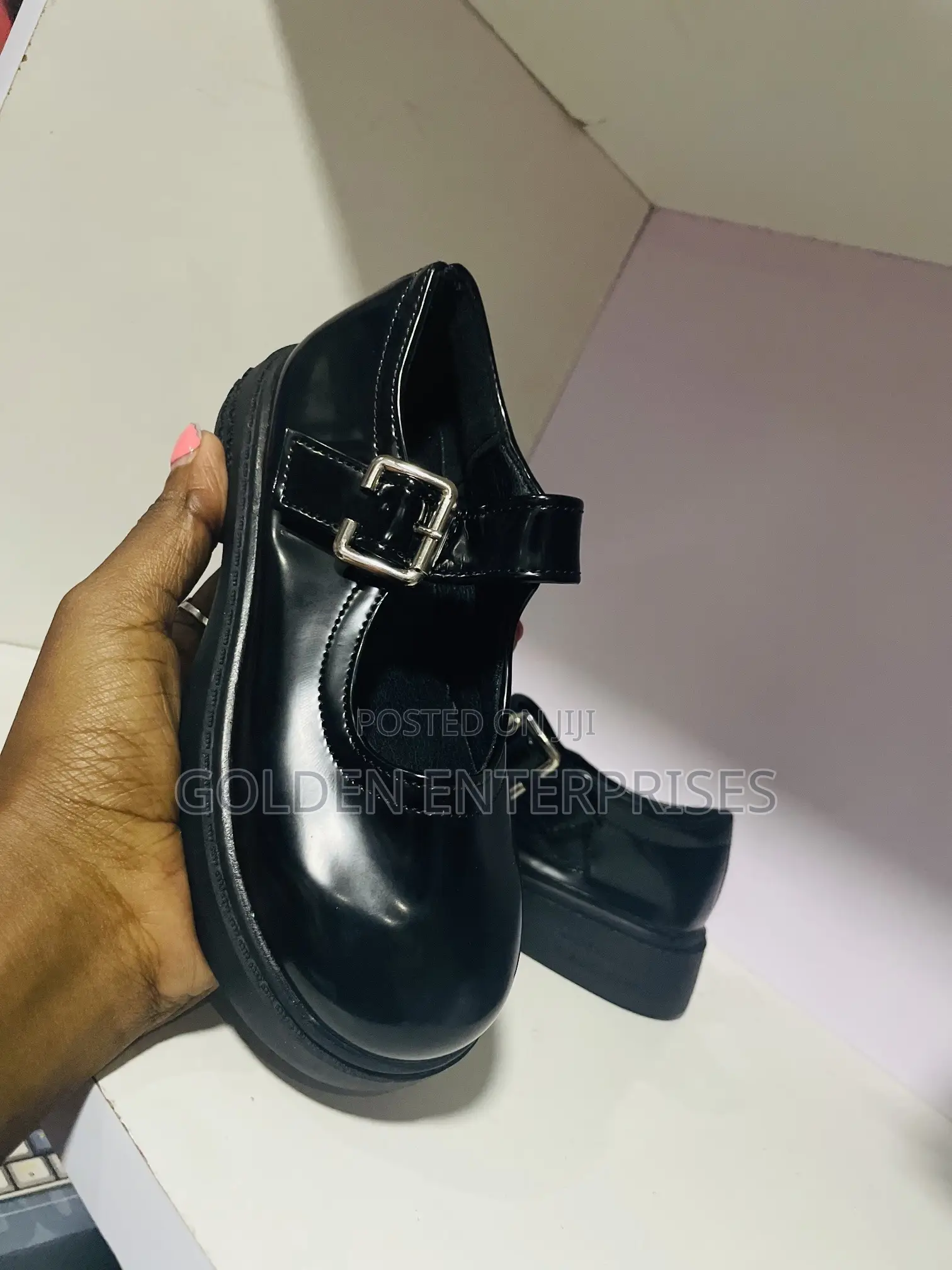 Quality Girls Wetlook School Shoes 21-31