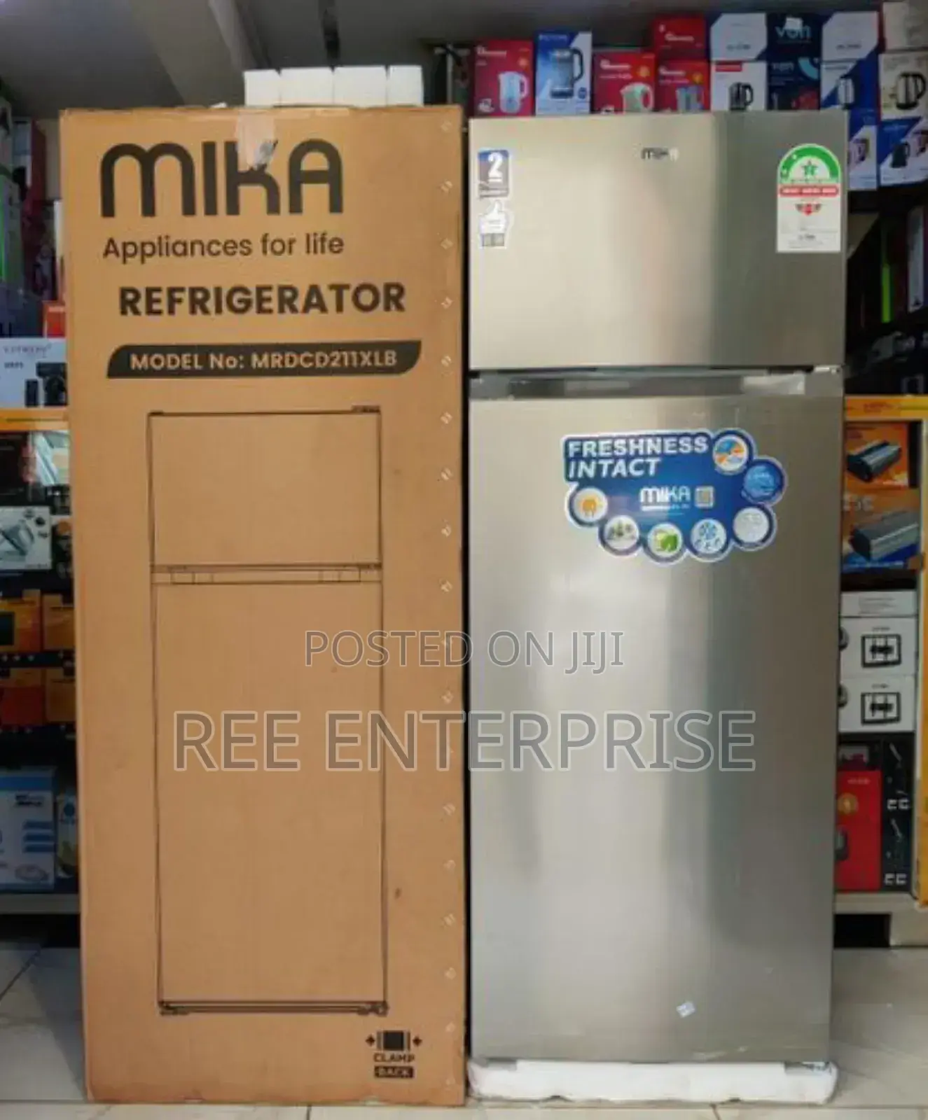 Brand New 211litres Mika Double Door Refrigerator
