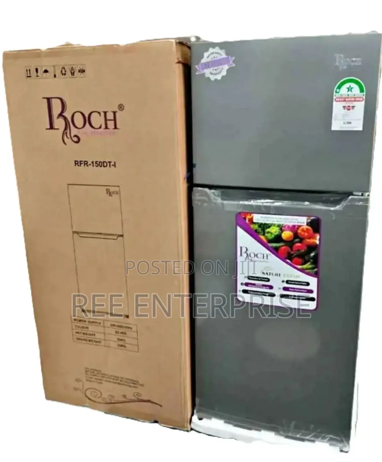 Brand New Roch 150dt Double Door Refrigerator