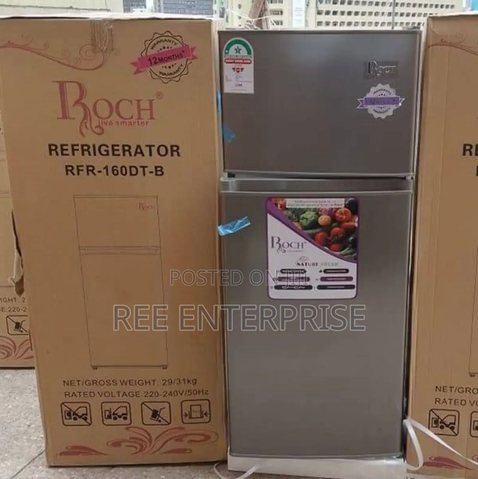 128litres RFR-160dt-B Double Door Roch Refrigerator