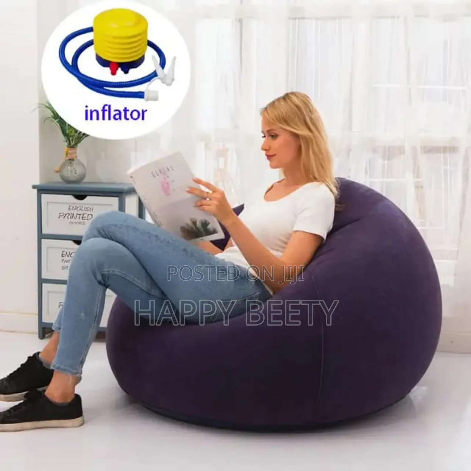 Inflatable Beanbag With Free Manual Pump