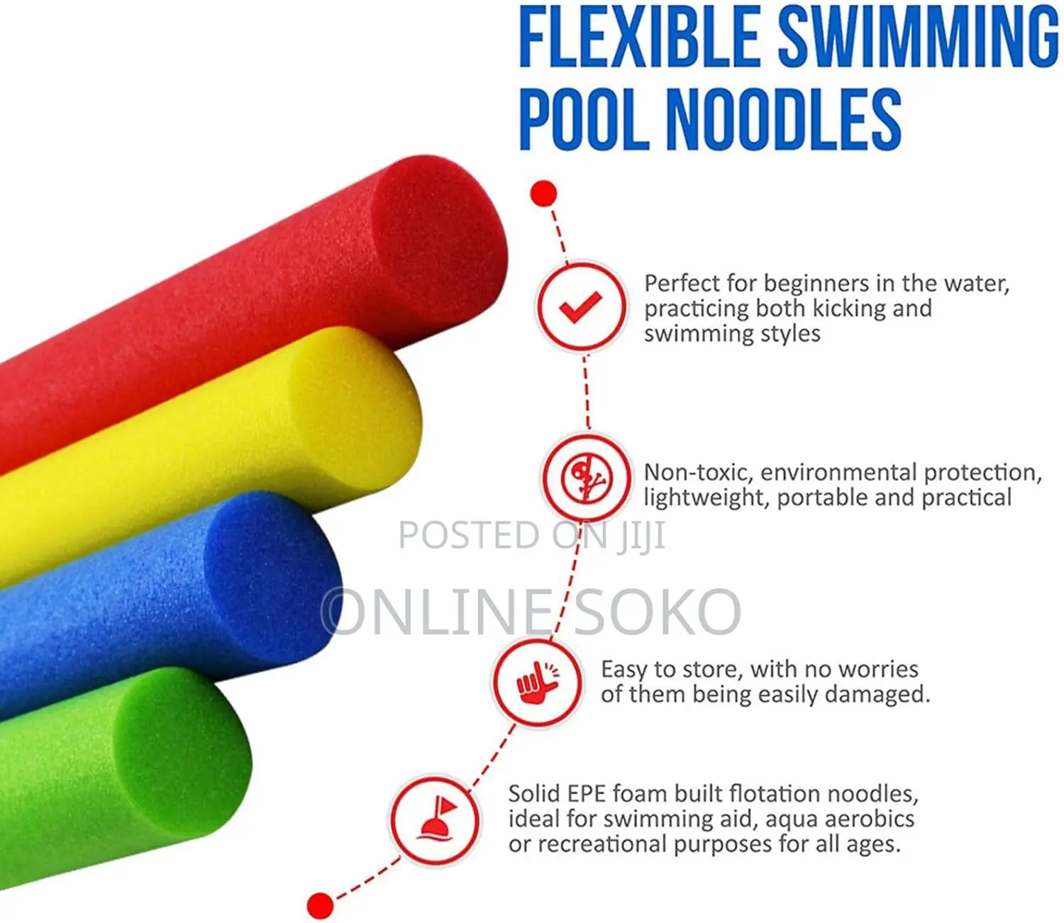Multi-Purpose Beginners Foam Floating Swimming Pool Noodles