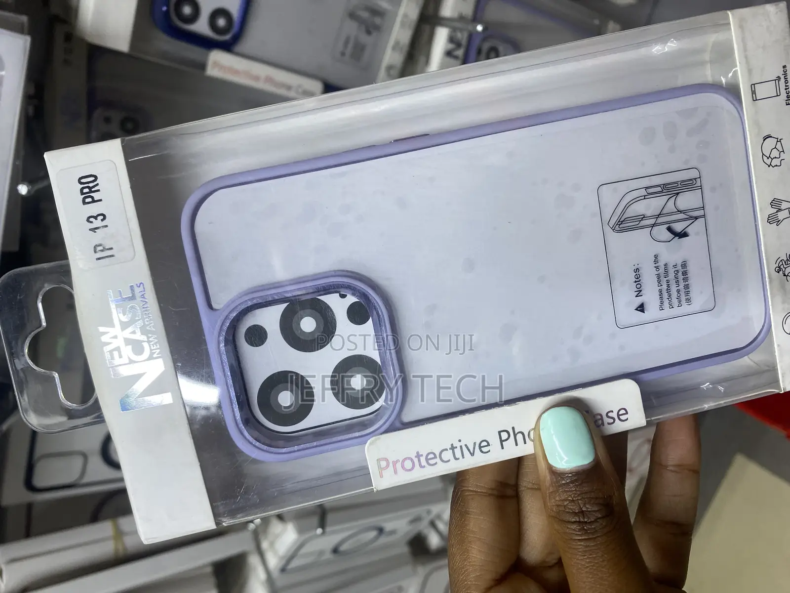 Capinha iPhone 13 Pro New Skin Camera Ring Clear Case-Purple