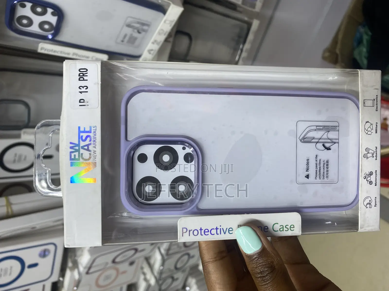 Aibex iPhone 13 Pro New Skin Camera Ring Clear Case-Purple