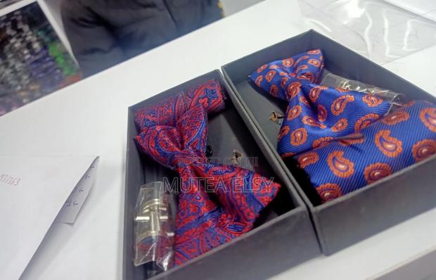 Navyblue Redwine Executive Vintage Bowtie Sets - thumbnail 3