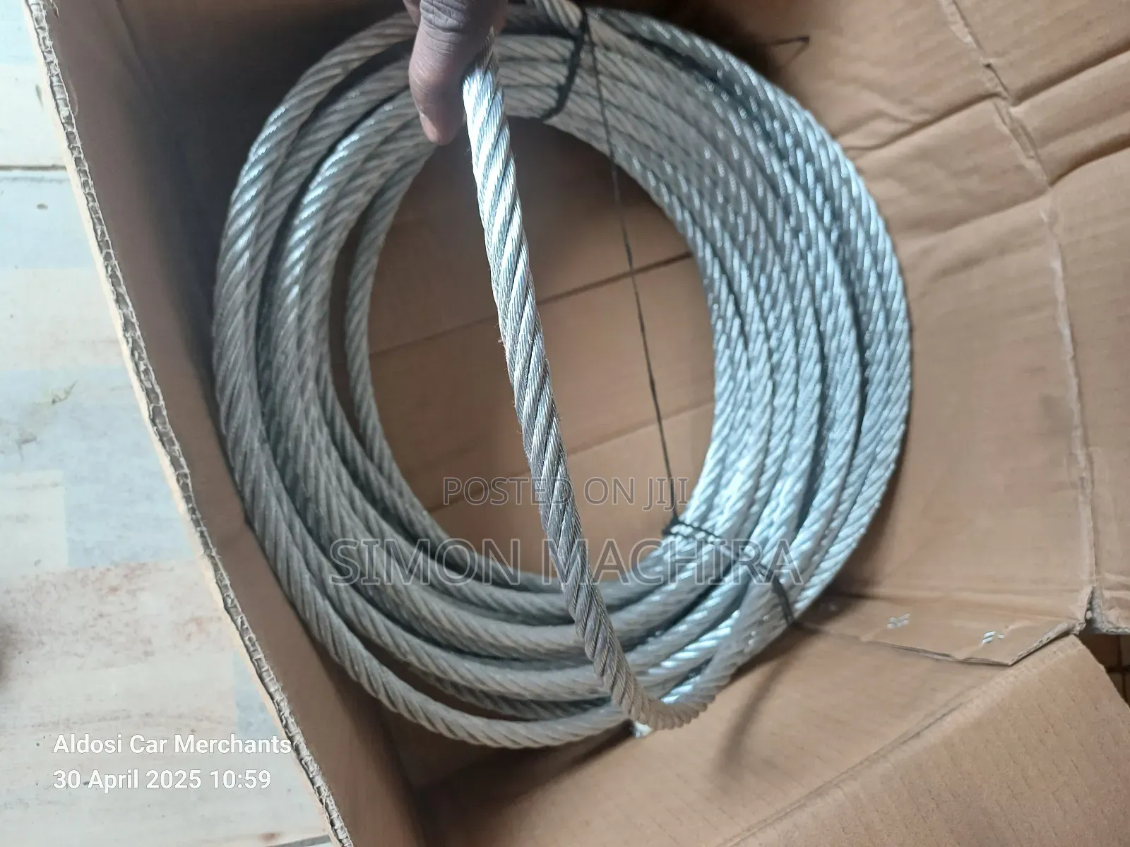 12mm Wire Rope. Stainless Steel.