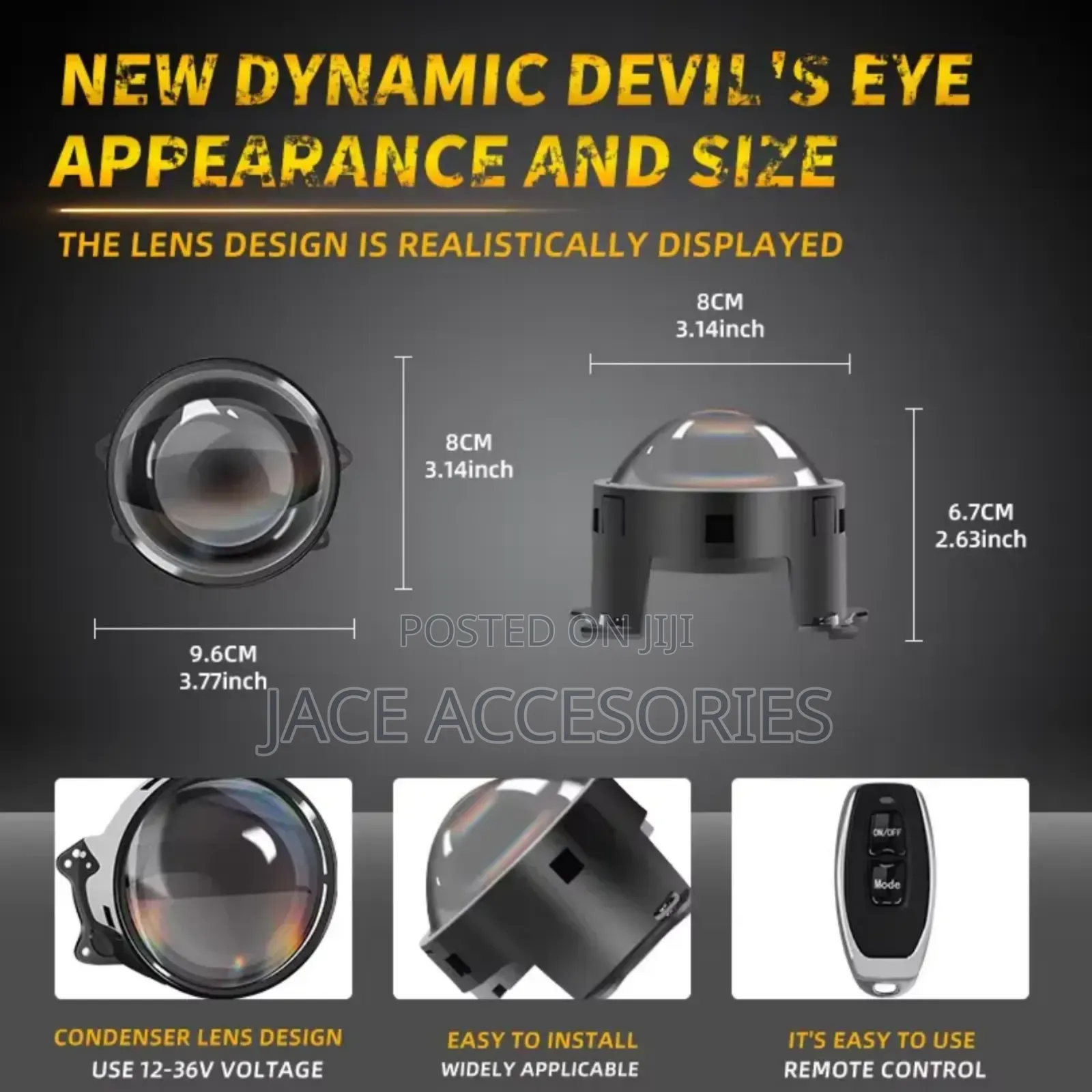 Dynamic Devil Eye Angel Fog Light Lens