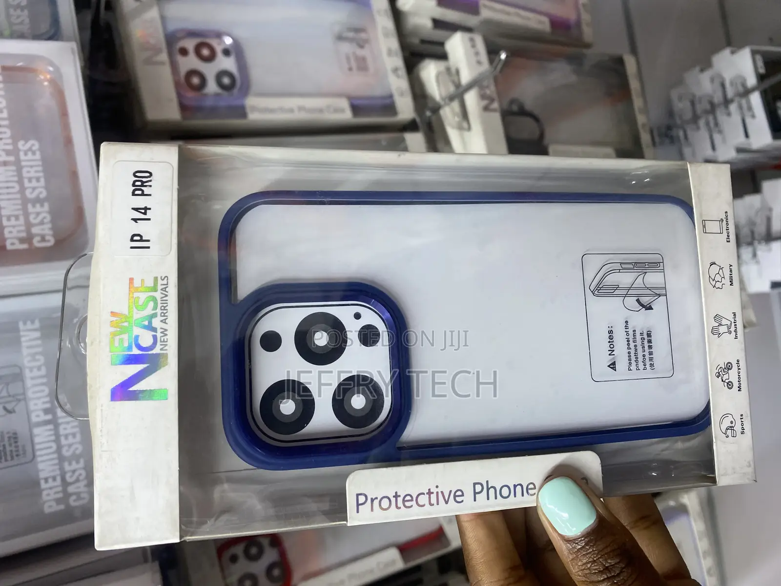 Visoza iPhone 14 Pro New Skin Camera Ring Clear Case-Blue