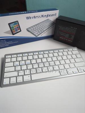 Wireless Bluetooth Keyboard Silver and White - main view