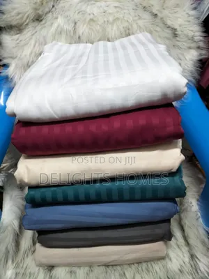 (6pcs) Extra King Size Stripped Cotton Bedsheet-Sk