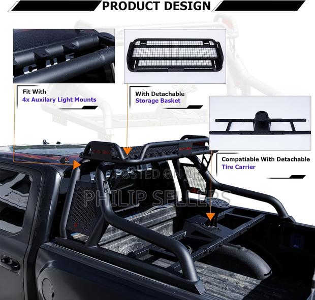 Roll Bars With Cargo Basket for Full Size Trucks - thumbnail 2