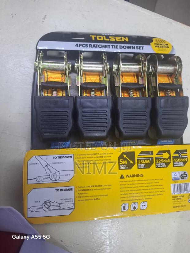 Ratchet Tie Down Set 4pcs - thumbnail 3