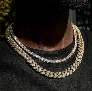 Iced Gold Two Piece Tennis + Cuban Necklaces