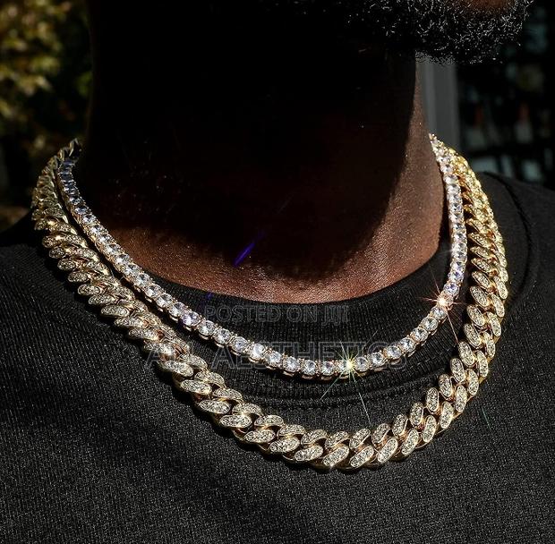 Iced Gold Two Piece Tennis + Cuban Necklaces