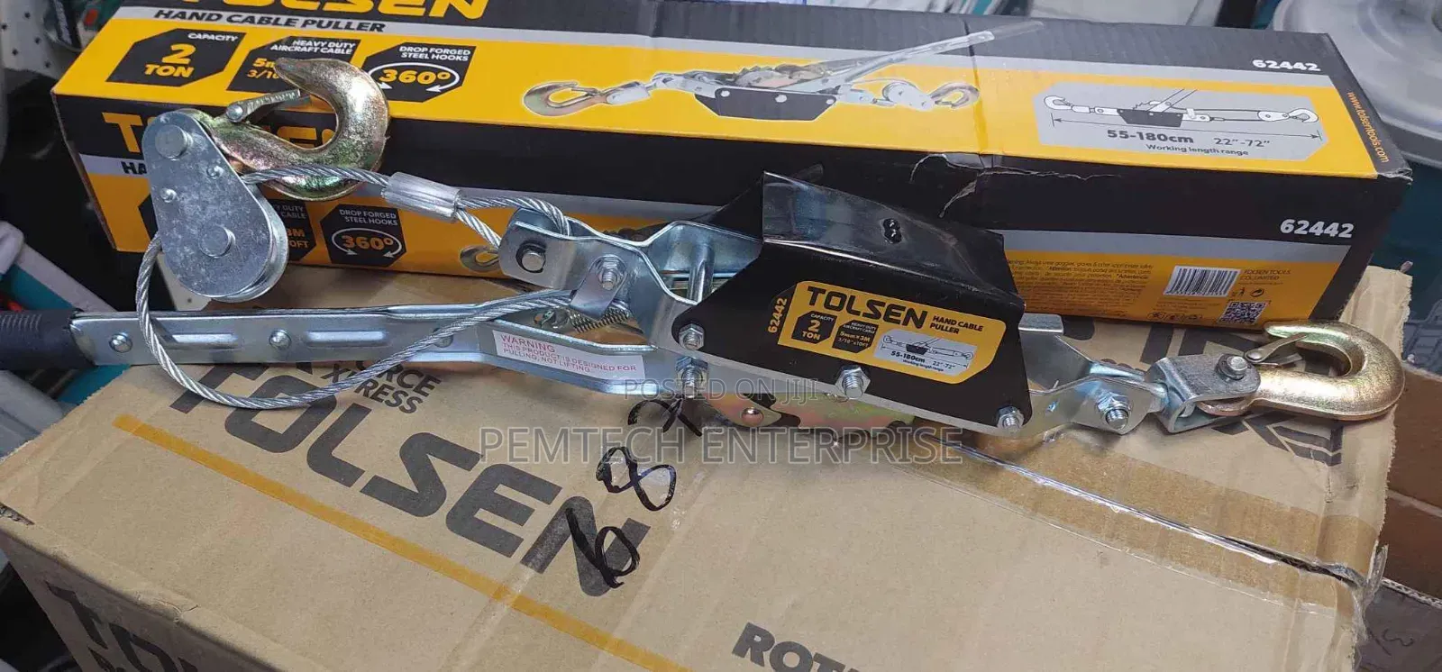 Tolsen,Hand Cable Puller,62442,2 Ton,5mm Х 3m