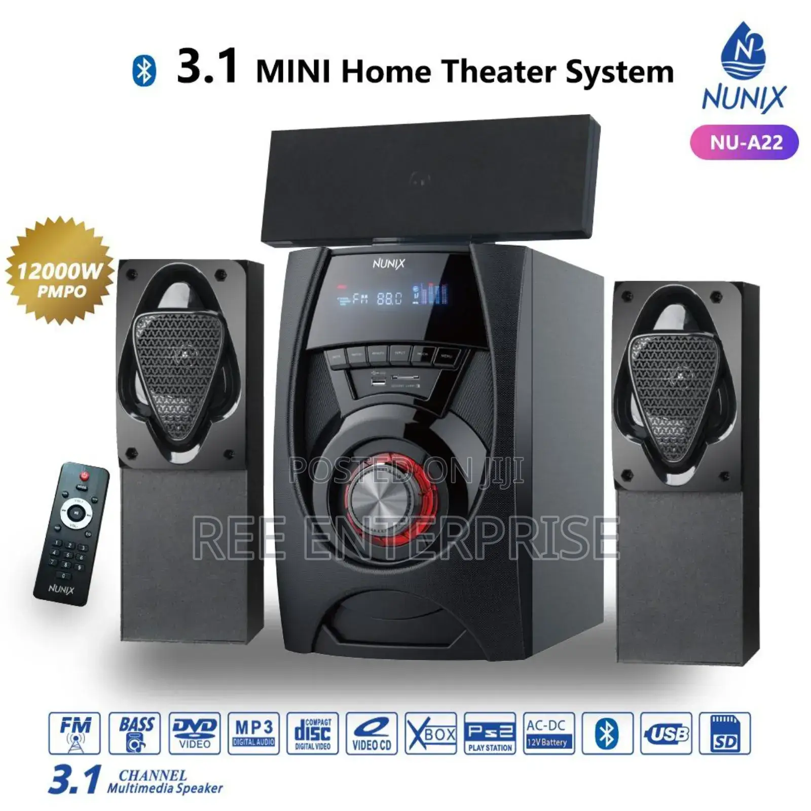 3.1ch Nunix A22 Mini Home Theatre Sound System