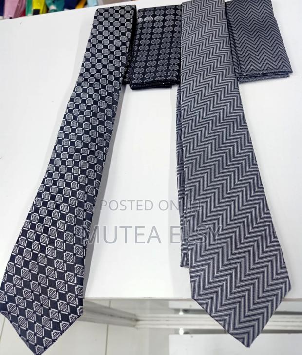 Black White Executive Geometric Tie Sets - main view