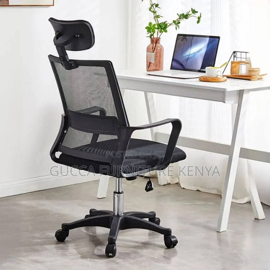 Office Chair:Textile Upholstered Task Chair, Fixed Armrests