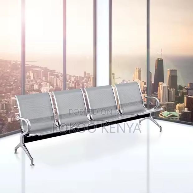 Office Bench: 4-Link Stainless Airport Office Bench