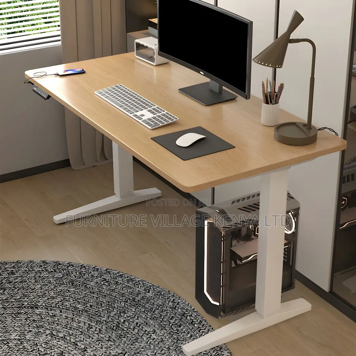 Office Desk:120cm Home Office Electric Adjustable Task Table