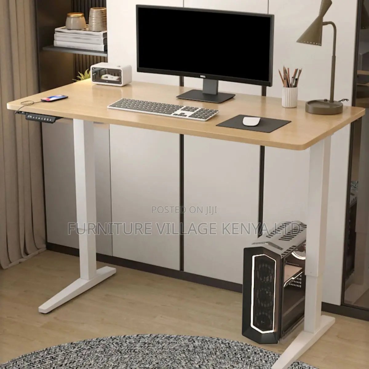 Office Desk:120cm Home Office Electric Adjustable Task Table
