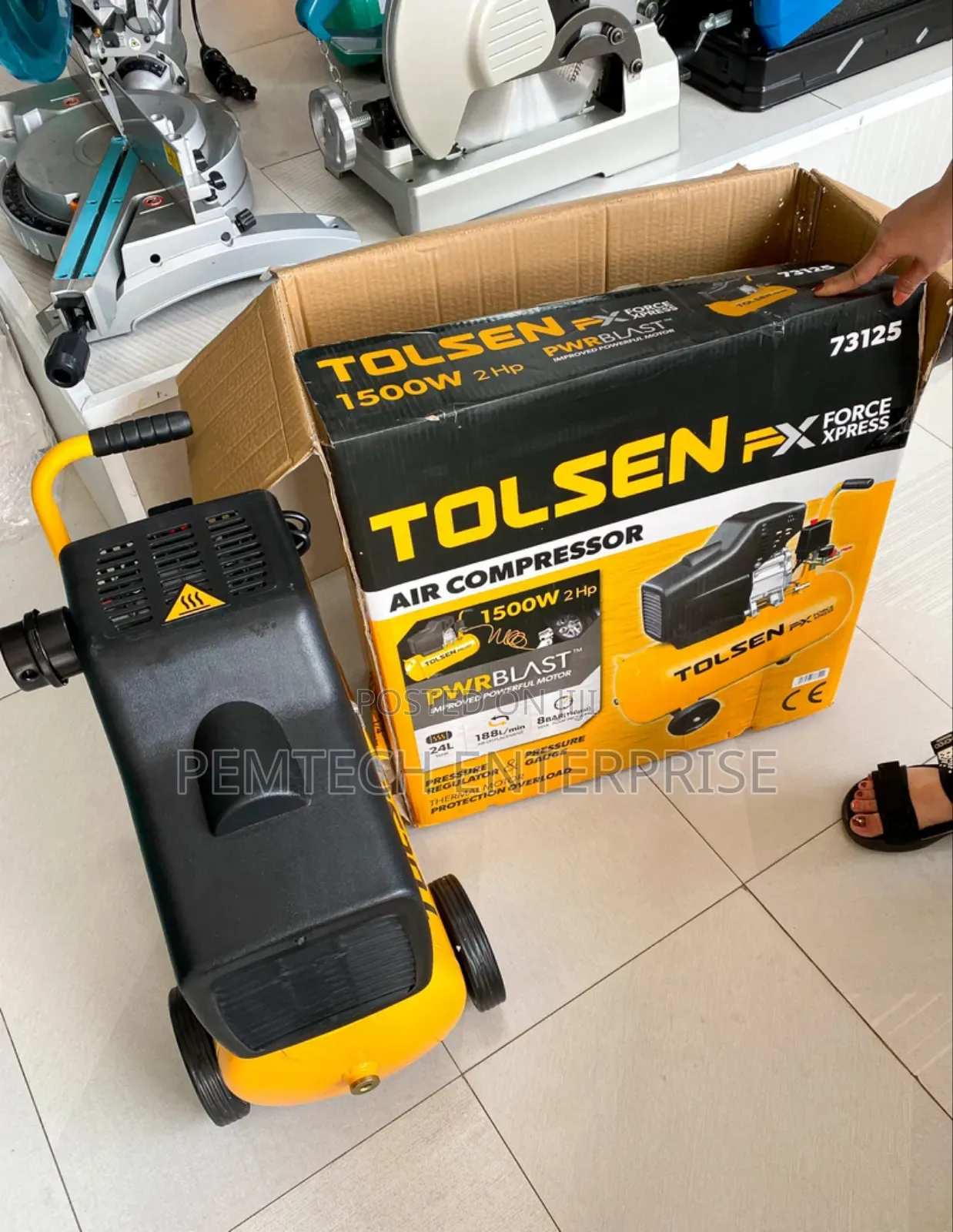 24l 1,500w Tolsen 73125 Oil-Filled Air Compressor