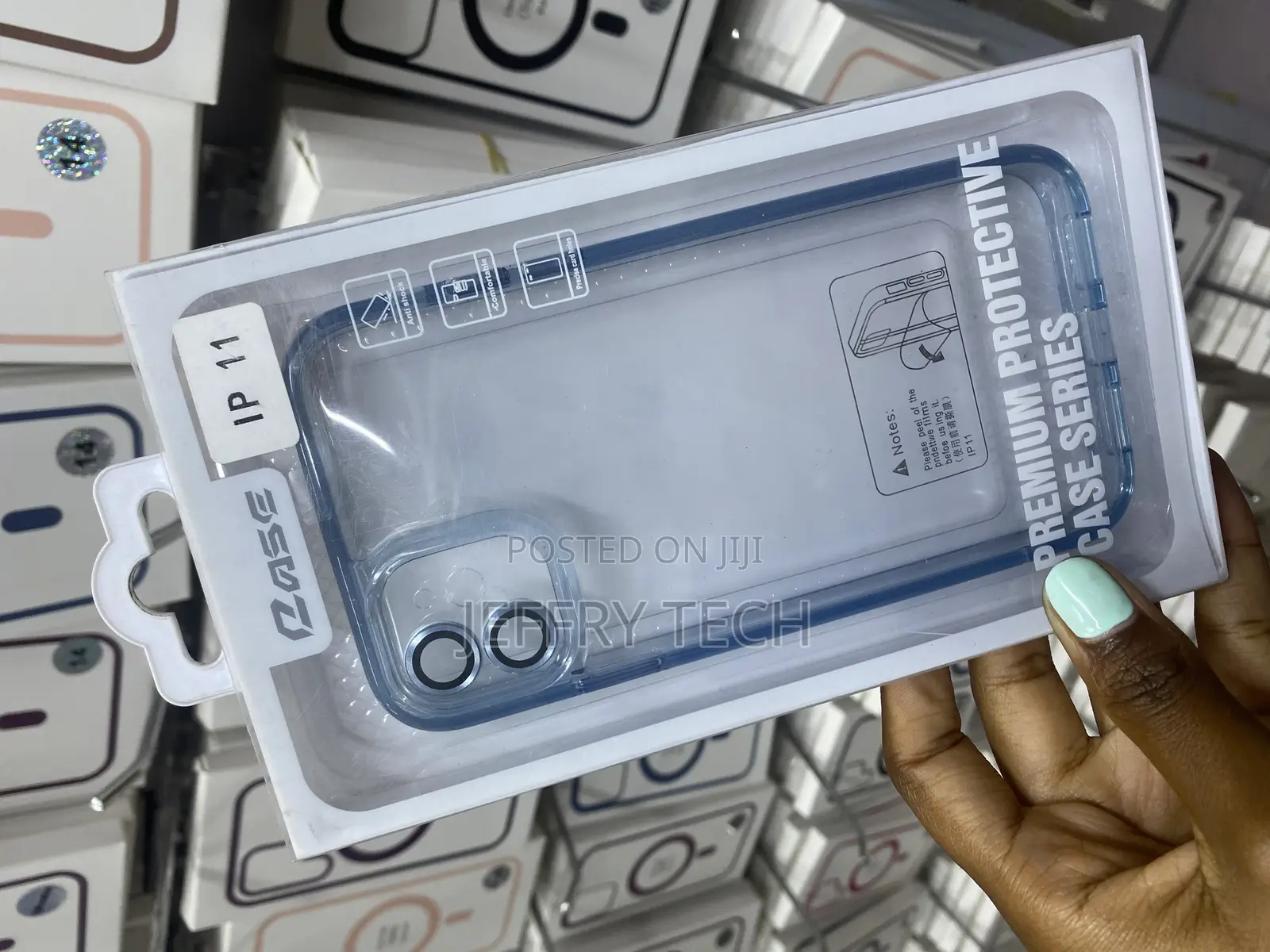 Pelikan iPhone 11 Clear Macaron Shockproof Case-Blue