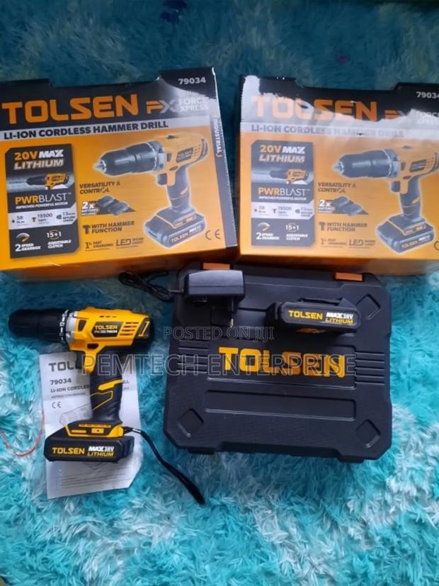 20v Battery Drill (Industrial) With Hammer Tolsen 79034