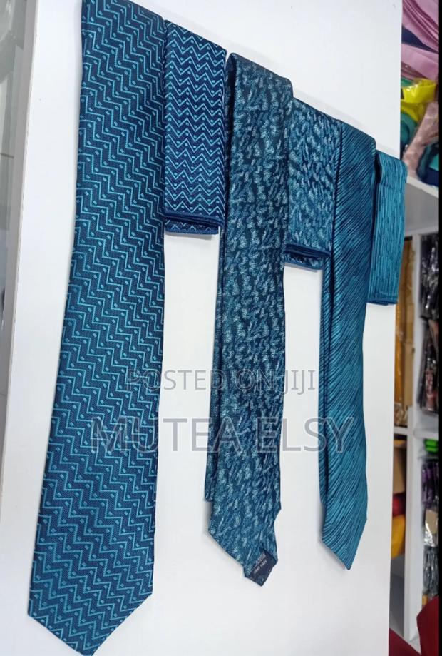 Parliament Blue Executive Geometric Tie Sets - main view