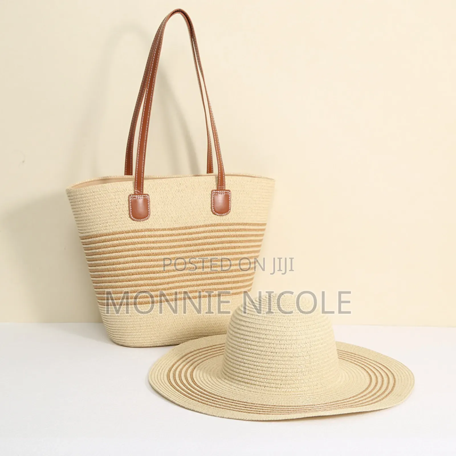 Designer Beach Bag Plus Summer Cap