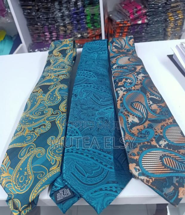 Teal Blue Yellow Vintage Executive Tie Sets - thumbnail 3