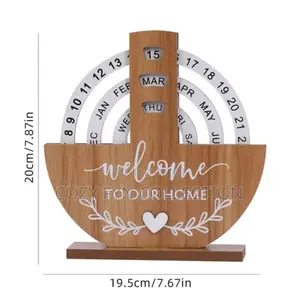 Wooden Perpetual Home//Office Calender