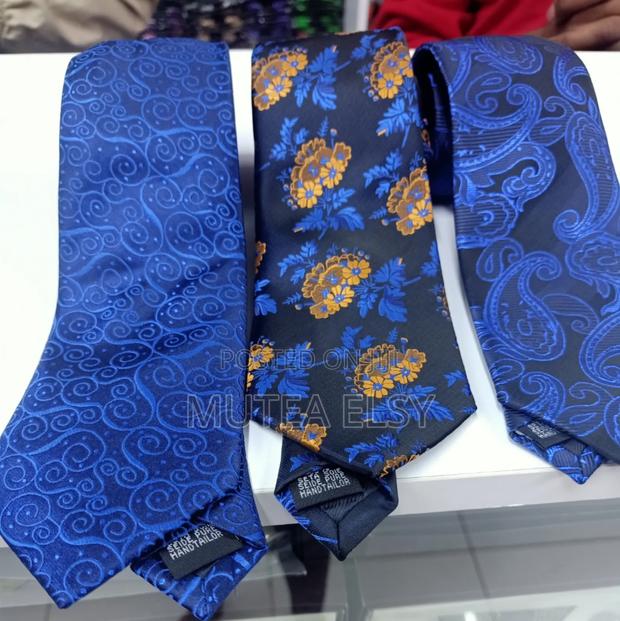 Royal Blue Yellow Vintage Executive Tie Sets - thumbnail 3