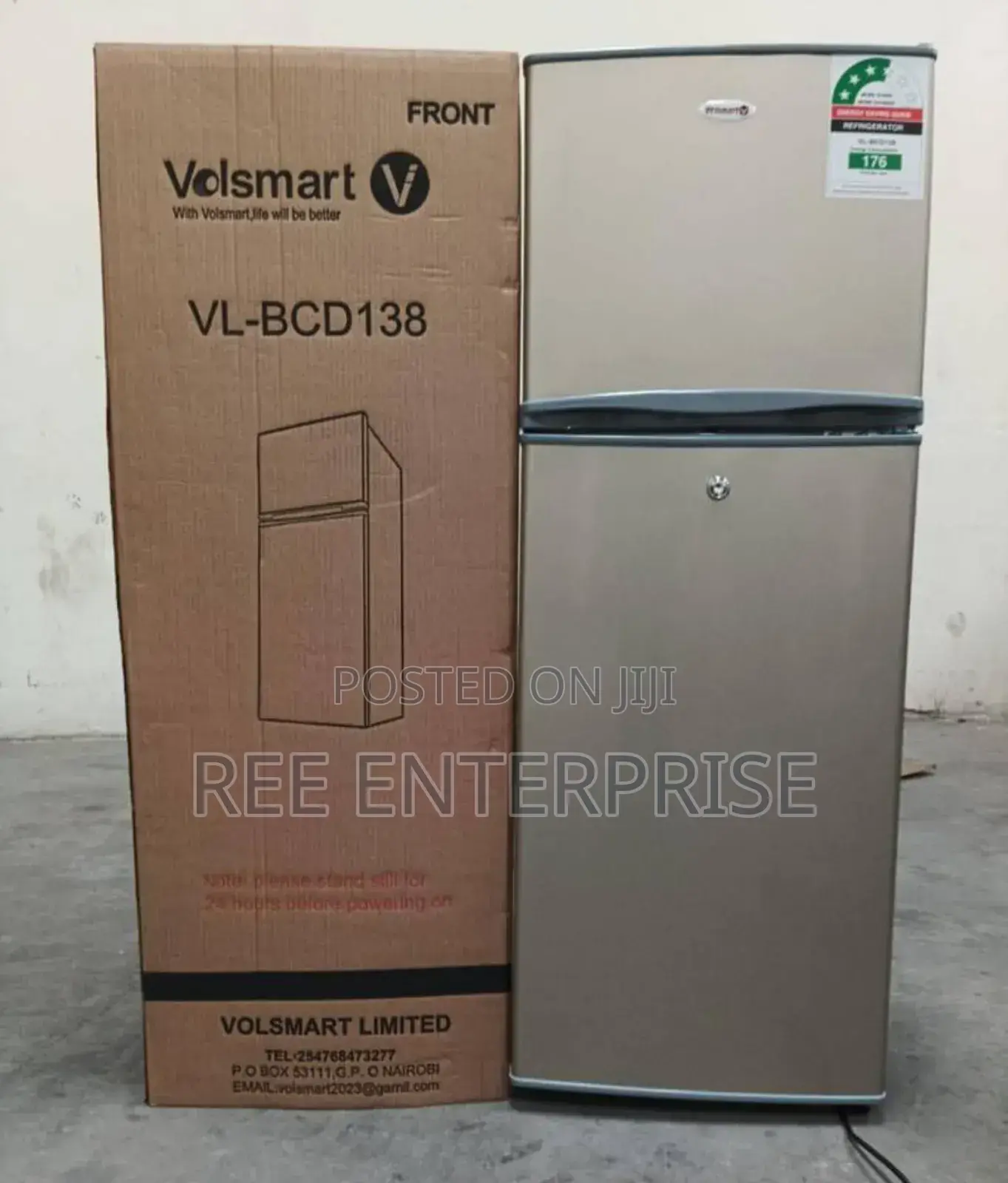 New Volsmart 138litres Double Door Refrigerator
