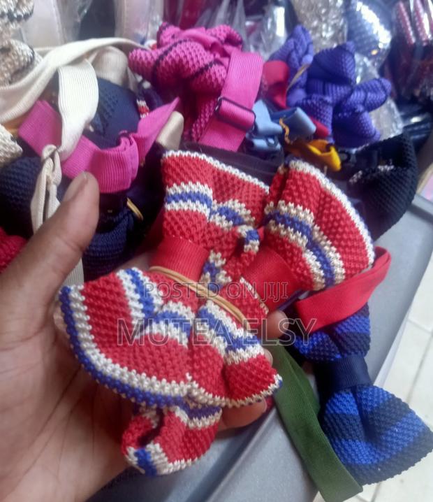 Red,White Blue Stripped Knitted Bowties - main view