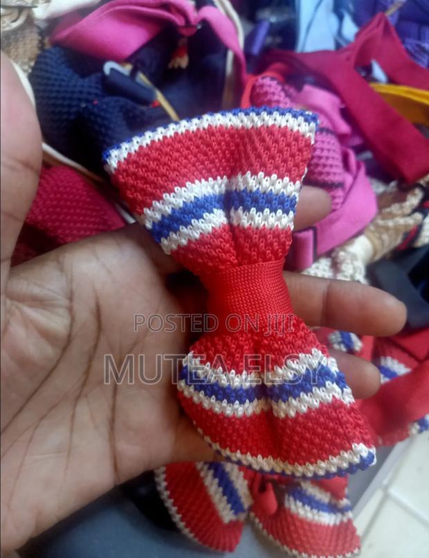 Red,White Blue Stripped Knitted Bowties - thumbnail 3