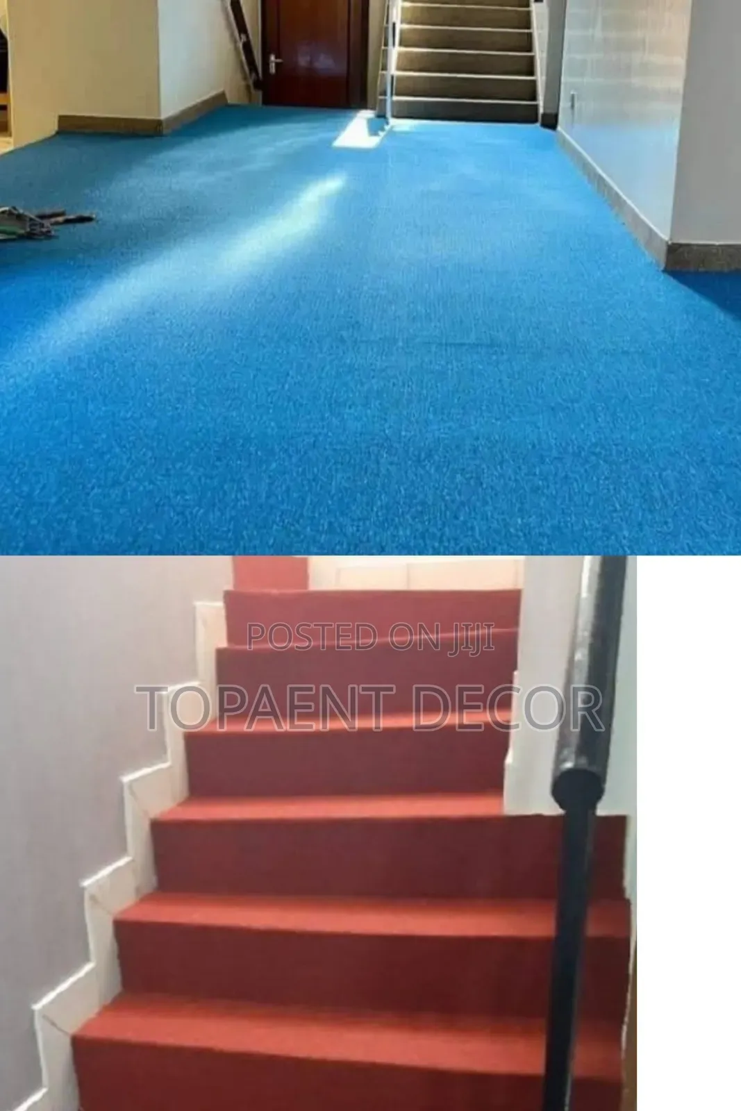 Sky Blue and Red Floor Goals Achieved With Wall Towallcarpet