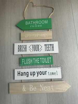 Hanging Board Wooden House Rules-Za