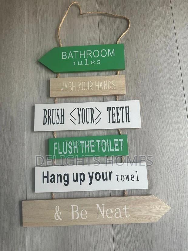 Hanging Board Wooden House Rules-Za