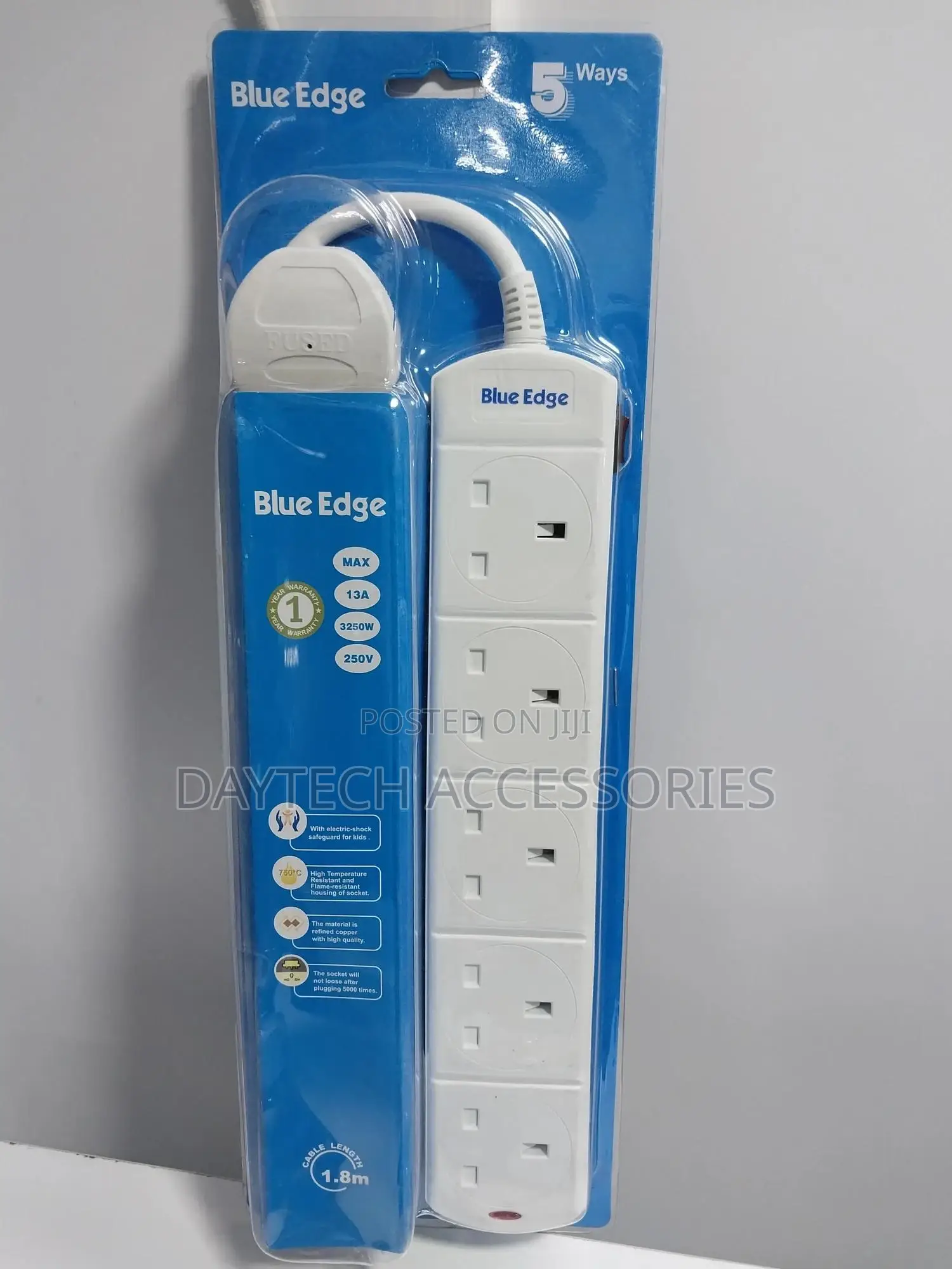 Blue Edge Power Extension Socket-Be-305 5 Way - Power Strip