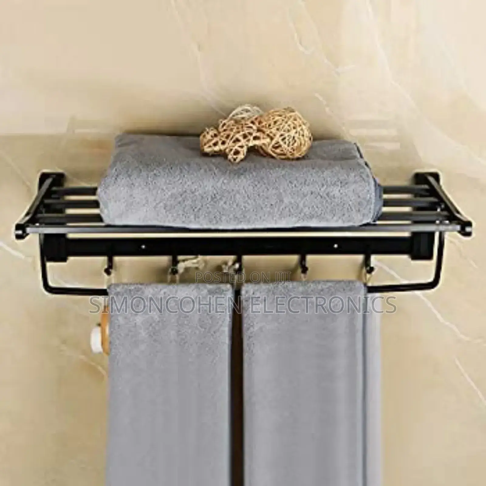 Black Metallic Bathroom Towel Rack