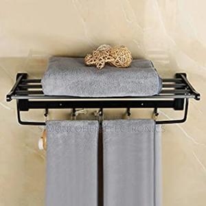 Black Metallic Bathroom Towel Rack - thumbnail 2
