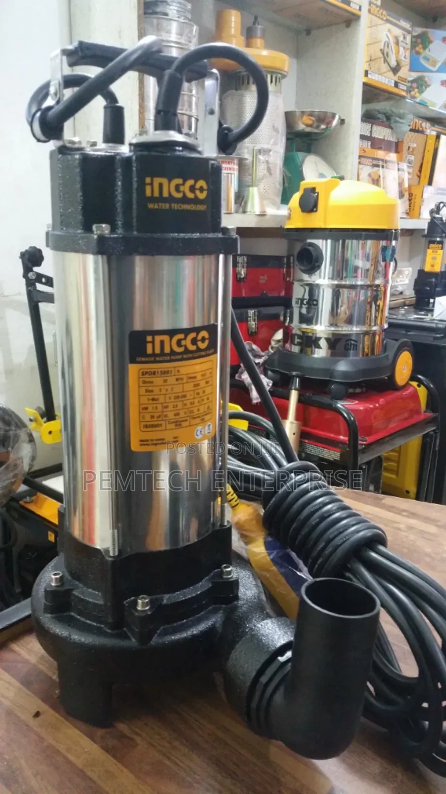 Ingco Spdb15001 1500w (20m3/H) Sewage Submersible Pump