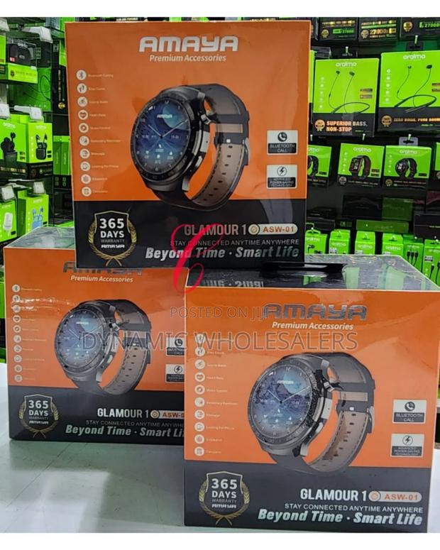 Amaya Leather Smart Watch - main view